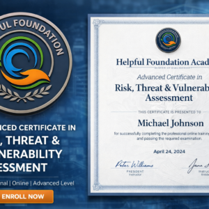 Featured image for Advanced Certificate in Risk, Threat and Vulnerability Assessment by Helpful Foundation Academy, showing official academy logo, cybersecurity visuals, and professional certification design.