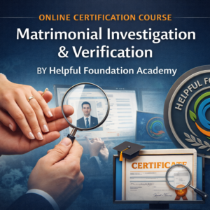 Online Certification Course in Matrimonial Investigation and Verification by Helpful Foundation Academy